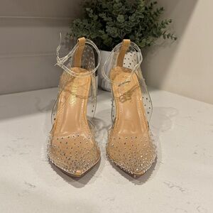 Dream Pairs Clear Studded Heels